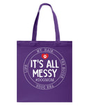 It's All My Messy Dog Mom Limited Classic T-Shirt - Guys V-Neck - Basketweave Tote Bag