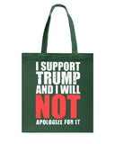 I Support Trump And Will Not Apologize For It Limited Classic T-Shirt - Unisex Long Sleeve - Basketweave Tote Bag