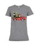 Christmas Cat And Red Car T-Shirt - Ladies Tee - Hoodie