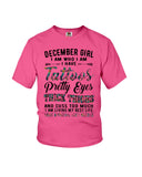 December Girl Have Tattos And Pretty Eyes Tote Bag - Youth Tee - Ladies Tee