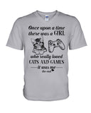 A Girl Who Really Loved Cats And Games - Hoodie - Guys V-Neck