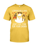 Librarian Llama Ain't Got Time For Your Grandma Tote Bag - Guys Tee - Basketweave Tote Bag