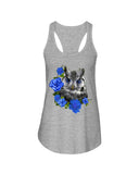 Cute  Owl With Blue Roses Classic Tee - Ladies Flowy Tank - Youth Tee