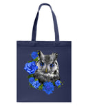 Cute  Owl With Blue Roses Classic Tee - Guys V-Neck - Basketweave Tote Bag