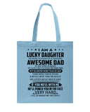 Lucky Daughter - Awesome Dad August T-Shirt - Unisex Long Sleeve - Basketweave Tote Bag