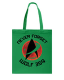 Never Forget Wolf 359 - Guys Tee - Basketweave Tote Bag