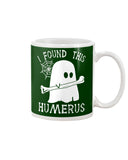 I Found This Humerus - Basketweave Tote Bag - Mug