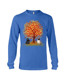 Pug Under Autumn Tree Tote Bag - Guys V-Neck - Unisex Long Sleeve