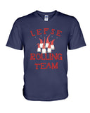 Lefse Rooling Team - Basketweave Tote Bag - Guys V-Neck