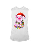 Christmas Lightning Pig T-Shirt - Guys Tee - Unisex Long Sleeve