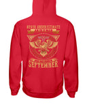 Never Underestimate A September Man T-Shirt - Hoodie - Guys V-Neck