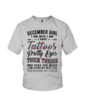 December Girl Have Tattos And Pretty Eyes Tote Bag - Youth Tee - Ladies Tee