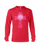 Breast Cancer Cross T-Shirt - Unisex Long Sleeve - Basketweave Tote Bag