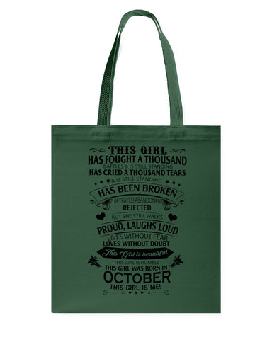 This Girl Was Born In October Limited Classic T-Shirt - Basketweave Tote Bag - Mug