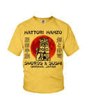 Hattori Hanzo Swords & Sushi T-Shirt - Ladies Flowy Tank - Youth Tee