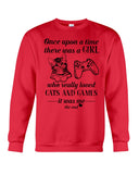 A Girl Who Really Loved Cats And Games - Unisex Long Sleeve - Sweatshirt