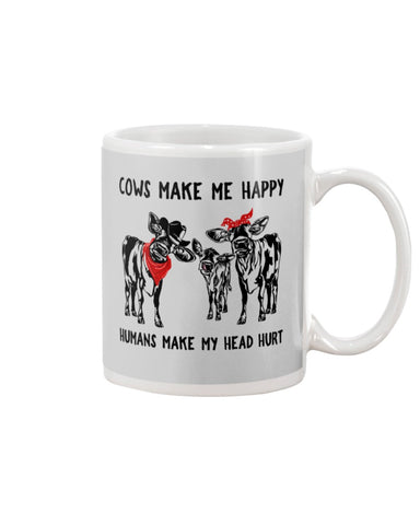 Cows Make Me Happy Tote Bag - Mug - Poster