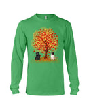 Pug Under Autumn Tree Tote Bag - Guys V-Neck - Unisex Long Sleeve