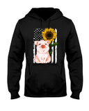 American Flag Sunflower Pig Limited Classic T-Shirt - Hoodie - Ladies Tee