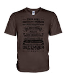 December Girl Has Fought A Thousand Battles T-Shirt - Guys V-Neck - Unisex Long Sleeve