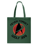Never Forget Wolf 359 - Guys Tee - Basketweave Tote Bag