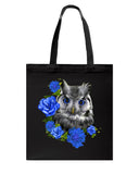 Cute  Owl With Blue Roses Classic Tee - Guys V-Neck - Basketweave Tote Bag