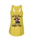 She Has Beauty, Grace, Resting And Heifer Face - Unisex Tank Top - Ladies Flowy Tank