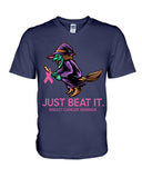 Just Beat It- Breast Cancer Awareness Limited Classic T- Shirt - Guys V-Neck - Basketweave Tote Bag