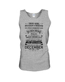 December Girl Has Fought A Thousand Battles T-Shirt - Unisex Tank Top - Ladies Flowy Tank