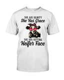 She Has Beauty, Grace, Resting And Heifer Face - Guys Tee - Baby Onesie