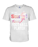 My Son Is Also My Favorite Football Player T-Shirt - Guys V-Neck - Basketweave Tote Bag