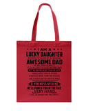 Lucky Daughter - Awesome Dad August T-Shirt - Unisex Long Sleeve - Basketweave Tote Bag