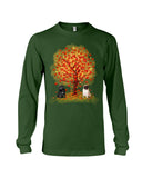 Pug Under Autumn Tree Tote Bag - Guys V-Neck - Unisex Long Sleeve