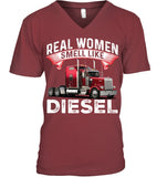 Real Woman Smell Like Diesel T-Shirt - Guys V-Neck - Ladies V-Neck