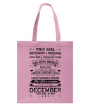 December Girl Has Fought A Thousand Battles T-Shirt - Basketweave Tote Bag - Mug