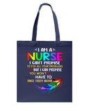 I Am A Nurse Tote Bag - Guys Tee - Basketweave Tote Bag