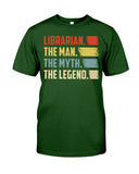 Librarian -The Man-The Myth- The Lengend Tote Bag - Guys Tee - Basketweave Tote Bag