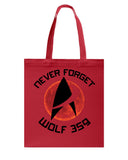 Never Forget Wolf 359 - Guys Tee - Basketweave Tote Bag