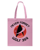 Never Forget Wolf 359 - Guys Tee - Basketweave Tote Bag