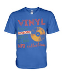 Vinyl Nobody Asks To See Your Mp3 Collection T-Shirt - Guys V-Neck - Basketweave Tote Bag