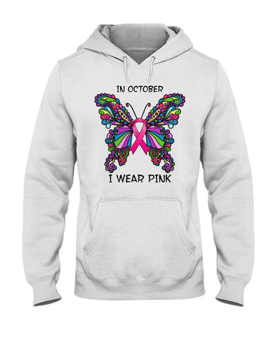 In October I Wear Pink Tote Bag - Hoodie - Guys V-Neck