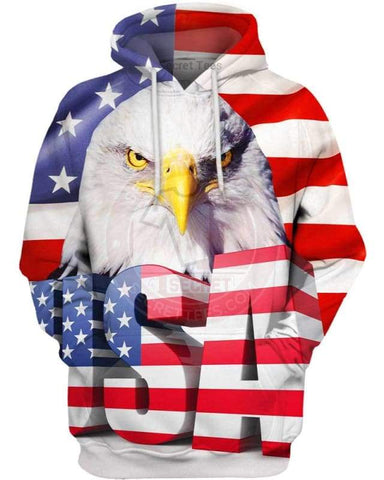 USA Eagle Flag - animal - Hoodie / S - www.secrettees.com