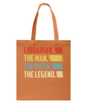 Librarian -The Man-The Myth- The Lengend Tote Bag - Guys Tee - Basketweave Tote Bag