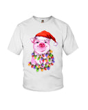 Christmas Lightning Pig T-Shirt - Ladies Flowy Tank - Youth Tee