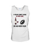 A Woman Needs Wine And Rugby Limited Classic T-Shirt - Sweatshirt - Unisex Tank Top