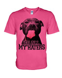 To All My Haters T-Shirt - Guys V-Neck - Basketweave Tote Bag