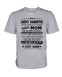 January Girl - Lucky Daughter Was Raised By Awesome Mom T-Shirt - Hoodie - Guys V-Neck