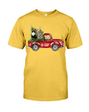 Christmas Cat And Red Car T-Shirt - Guys Tee - Sweatshirt