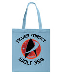 Never Forget Wolf 359 - Guys Tee - Basketweave Tote Bag