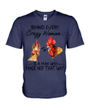 Behind A Crazy Woman Is A Man Who Made It Limited Classic T-Shirt - Guys V-Neck - Mug